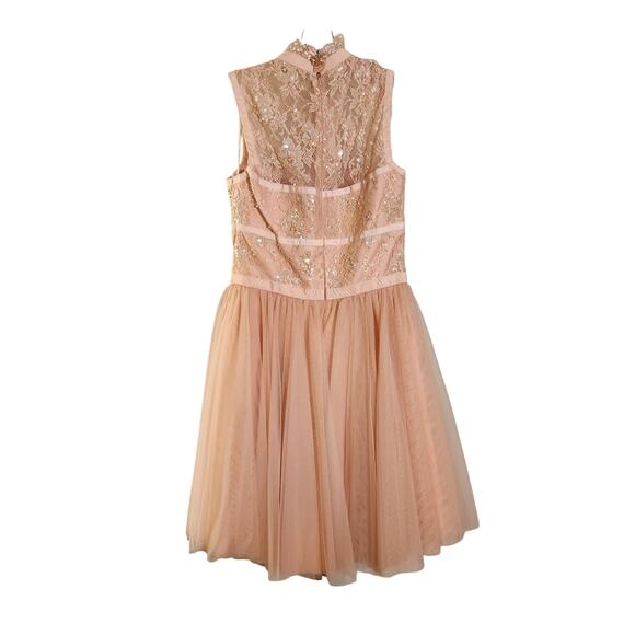 SHERRI HILL NWT Blush Pink Lace Mini Dress, Size 8 - Picture 6 of 16